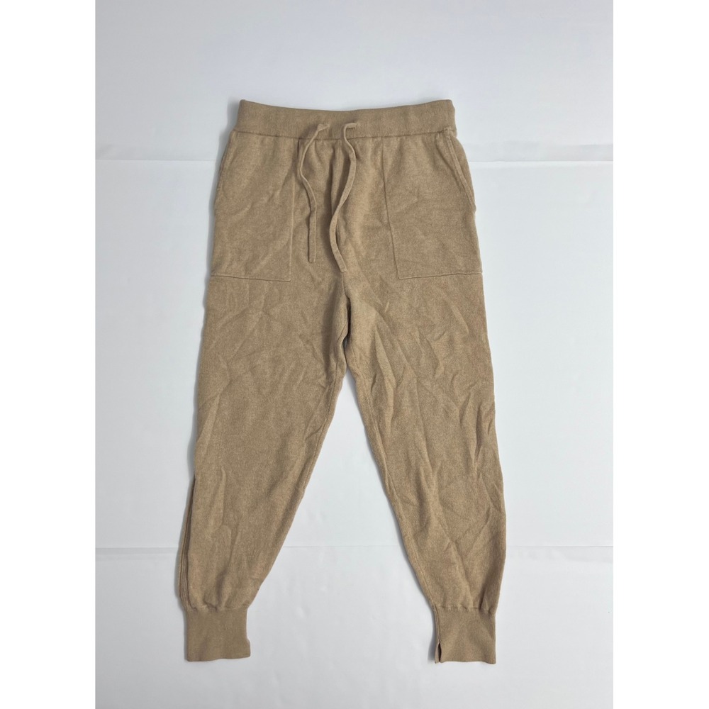 Frame 100% Cashmere Joggers Women XS Caramel Heather Knit Drawstring Lounge Pant